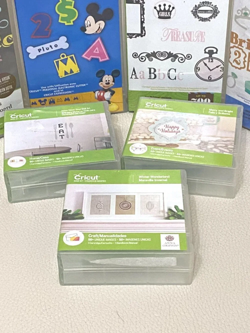 Lot of 7 Cricut Cartridges Disney Mickey Font Chalkboard Bridal Sophisticated